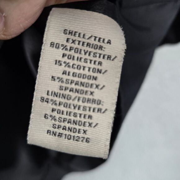 ECI New York Jacket Womens 12 Black Satin Big Collar Swing Crop Pockets Stretch - Picture 4 of 16